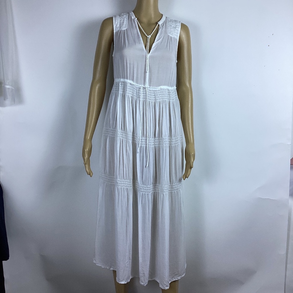 James Perse White Viscose Estilo midi dress